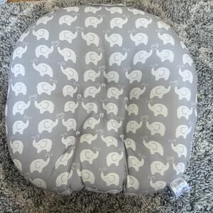 Boppy Lounger Baby Infant Pillow Gray Elephant Print Newborn